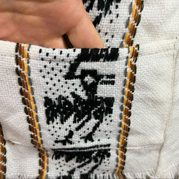 Vintage Artisan Made Alpaca Print Fringe Souvenir Vest M - Picture 5 of 5